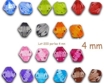 lot 200 4 mm multi color beads