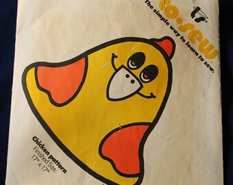 Learn To Sew Pattern, Stuffed Chicken Pillow