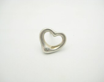 Tiffany & Co. Sterling Silver Single Elsa Peretti Open Heart Earring