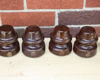 Porcelain Insulators - set of 4 - Ohio Brass