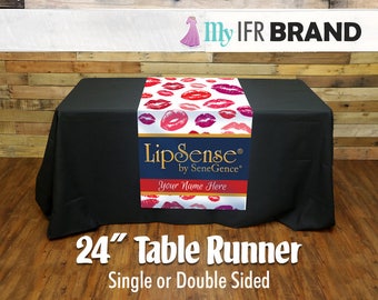LipSense Single or Double Sided 24" Table Runner - Lips