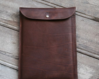 Personalized Fine Leather Sleeve Case for Apple Macbook Pro 13" & Macbook Air 13” - Fathers Day Gift -
