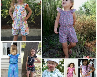 Flutterby ROMPER - nb-12yrs - PDF Pattern - By LittleKiwisCloset