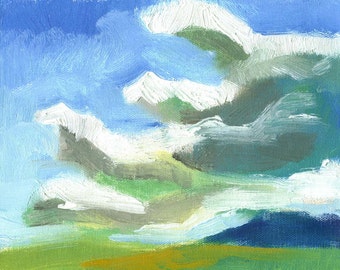 original painting oil landscape small canvas Cloud Study No. 1