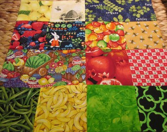 14" x 14" PILLOW COVER - Alice's White Rabbit Delicious Orchard Citrus Fruits Herbs and Bees as Pollinators