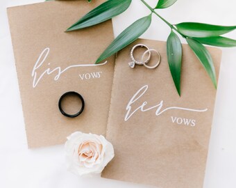 Vow book, his and hers vow books, wedding book, vow booklet