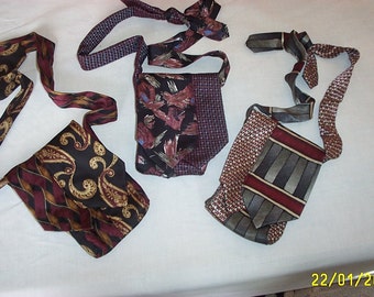 Vintage neck tie Evening Bags -