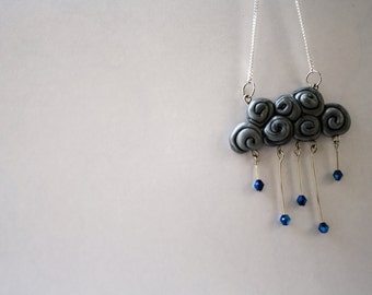 Rainy Day Storm Cloud Necklace