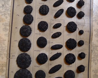 antique SILK BUTTONS XIX