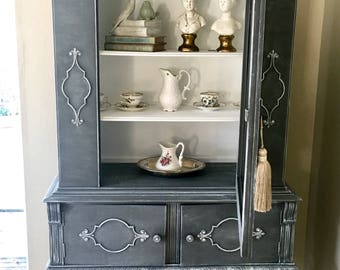 Antique Hutch , Display Cabinet , China Cabinet .