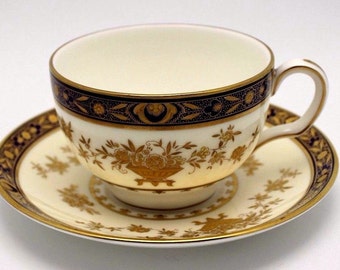 Minton Dynasty Cobalt Blue Cup & Saucer Bone China England (12 available)