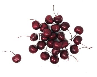 Artificial Lifelike Cherries Party Decoration, 1-Inch