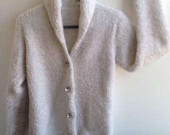 Pure White Soft Knitted Woollen Cardigan/Sweater