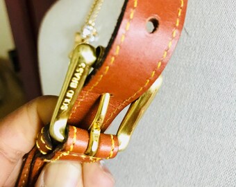 Vintage Dooney And Bourke Rare Buckle Front Closure // All Weather Leather British Tan Trim Handbag // Dooney And Bourke Small Surrey Bag