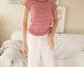 Size Small Unused white crop trousers White cotton cropped pants White pants White cotton cropped trousers White trousers Cotton trousers