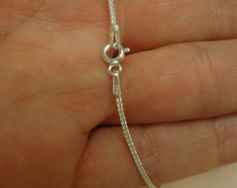 925 Sterling Foxtail Chain, 16" 1.2mm, Pendant Chain, Sturdy 925 Chain, Jewelry Supply, Sterling Silver Chain