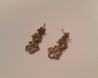 Sterling Silver Flower Earrings Dangle 925