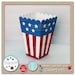 Patriotic Popcorn Box Template Cutting Files - Instant Download