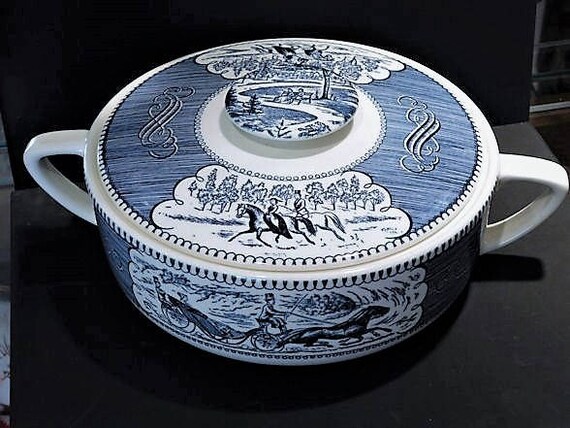 Currier and Ives Casserole Dish / The Road Winter