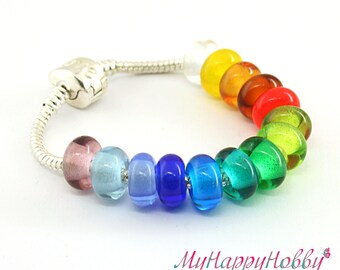 Handmade Lampwork Beads Fits european charm bracelet / BHB bead , spacer bead big hole