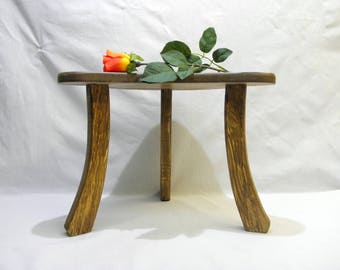 Vintage Wooden Three Legged Milking Stool Handmade, Rustic Three Legged Wooden Stool, Farm Milking Step Stool, COUNTRY DECOR, BalMinDi