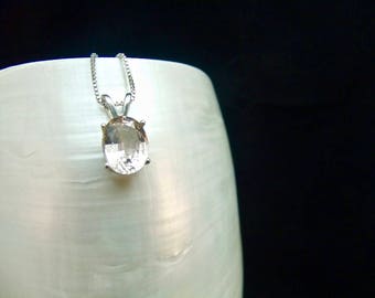 Unique Tea Topaz Sterling Silver Necklace