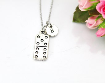 Domino Necklace, Domino Tile Charm, Poker Charm, Domino Playing Club Gift, Domino Game Charm, Mother's Day Gift, Personalized Gift, N142
