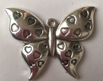 1 x large tibetan silver butterfly pendant