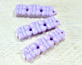 Vintage Lavender Butterfly Hair Clip Barrette Set, Girls Plastic Barrettes Hair Clips for Toddlers, 1960s Vintage Hair Accessories for Girls