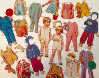 Vintage 1940's Alden Family Paper Doll Set