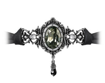 Elegant Romantic Gothic Victorian Choker: Swarovski Crystals, Baroque Gothic