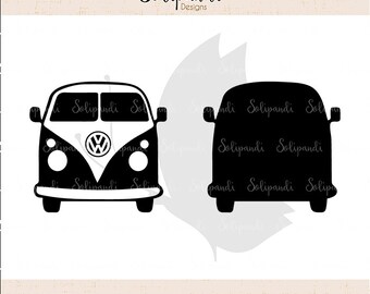VW Camper Van // Minibus // SVG and DXF Cut Files - for Cricut, Silhouette, Die Cut Machines // scrapbooking // solipandi // #151