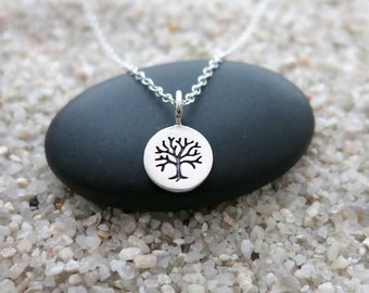 Tiny Tree of Life Necklace, Sterling Silver Tree of Life Charm, Nature Jewelry, Tree Jewelry