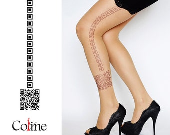 QR Code Tattoo Tights , Cool Hand printed Tights , original tights