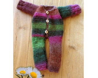 Large doll onesie, body, overall, Waldorf doll clothes, baby doll clothes, handmade natural materials, 18 inch american doll clothes