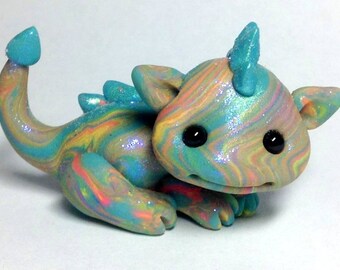 OOAK Tropical Swirl Dragon Trollfling Troll mini "Corina" by Amber Matthies