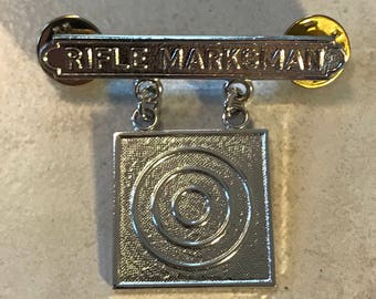 Silver Rifle Marksman Military Medal/Pin