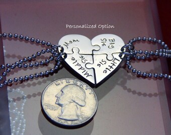 necklace piece heart three sister jigsaw puzzle daughter