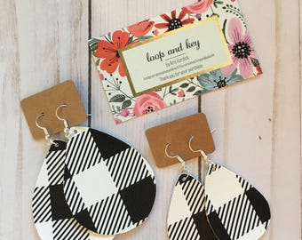Plaid Teardrop Earring
