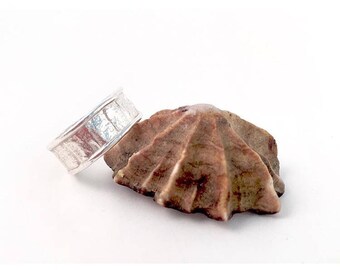 Hand Made Sterling Silver and Argentium Fused and Reticulated Ring Size 9.5