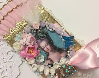 Marie Antoinette Gift Floral Collage Marie ATC ACEO Artist Trading Card Original Art Card Mixed Media ATC