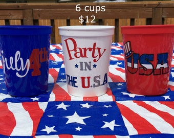 4th Of July, Fourth Of July Cups, 4th Of July Decor, July 4th Party Supplies, July 4th Decor, Fourth Of July, July 4th Party Favors