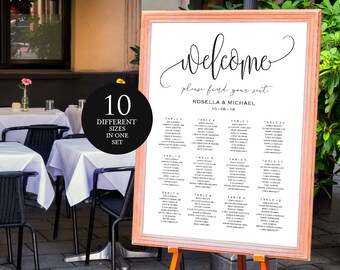 Wedding seating chart template, printable seating chart, Seating Chart Template, engagement seating chart, Find your seat sign, WPC_53SD2A