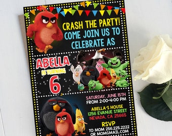 Angry Birds Birthday, Angry Birds Invitation, Angry Birds Birthday Invitation, Angry Birds Party Celebration, Angry Birds Printable Invites