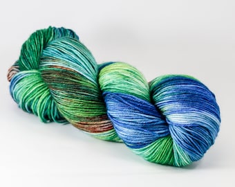 Hand Dyed Yarn - FALLEN LAND - 80/20 Australian Merino/Nylon Sock Yarn