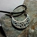 Crescent New Moon Pendant with intricate Celtic Knotwork - Pentacle Center - Celestial Charm