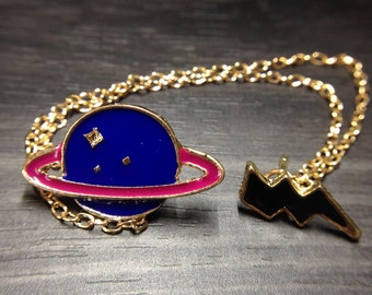 Saturn with Thunder Sign Enamel Brooch Jewelry Accessories for Women Brooches_005