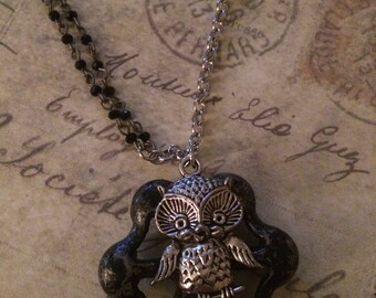 Necklace - Owl on a facuet