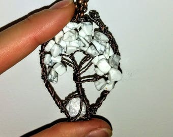 Wire Wrapped Tree of Life Bonsai Pendant, Copper Twisted Jewelry