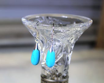 Turquoise earrings, drop earrings, silver earrings, dangle earrings